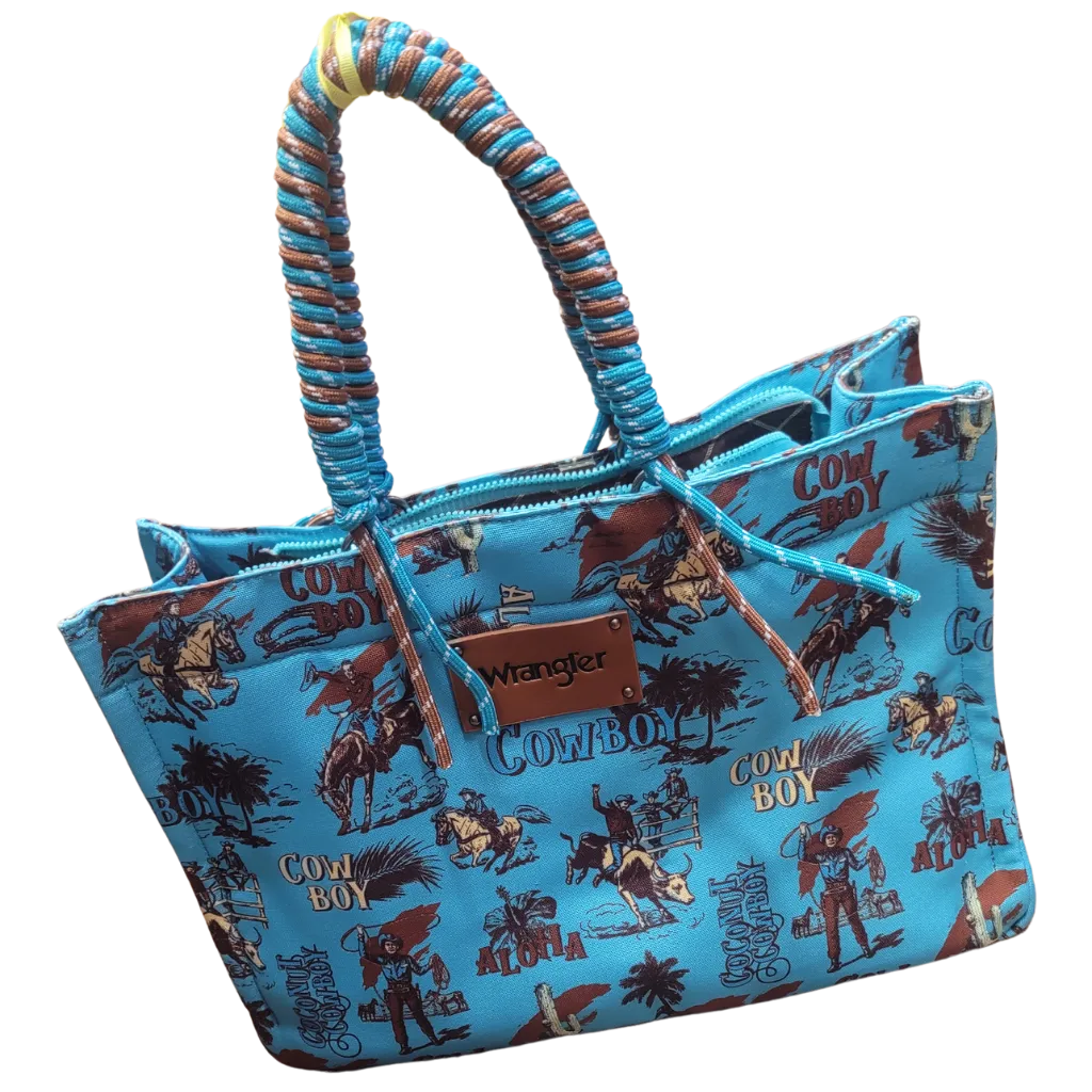DARK TURQUOISE COCONUT COWBOY TOTE BAG