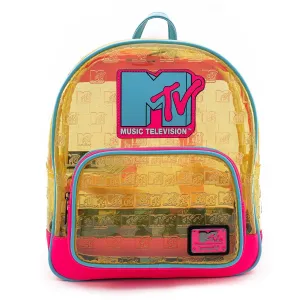 Loungefly X MTV Clear Neon PVC Mini Backpack